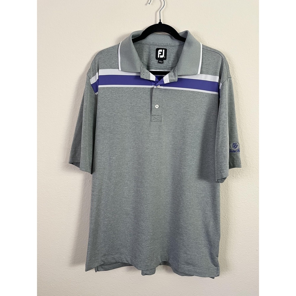 Mens FootJoy Dormie Network Golf Polo XL Stretch Performance Gates Four Stripe